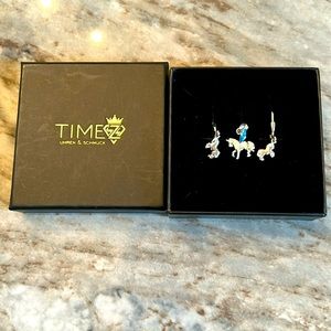 Authentic 925 horse earrings and Pegasus charm for necklace. NWOT